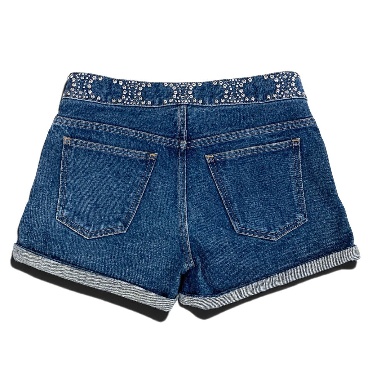 Eh11 CELINE Triomphe Studded Shorts Size 24 Women'sk02i