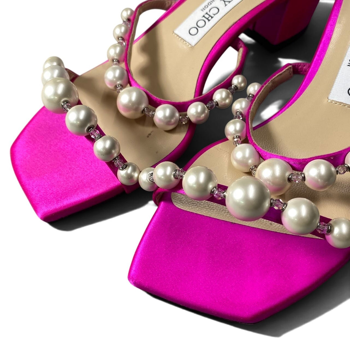 h10 JIMMY CHOO Amara 45 Pearl Sandals Made in Italy Size 36k02i