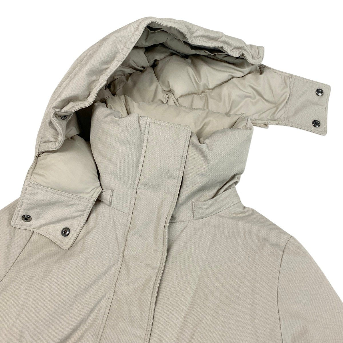 @E　Eg9 BURBERRY LONDON Hooded Down Mods Coat 2Way Size 38 Beige Women o07t