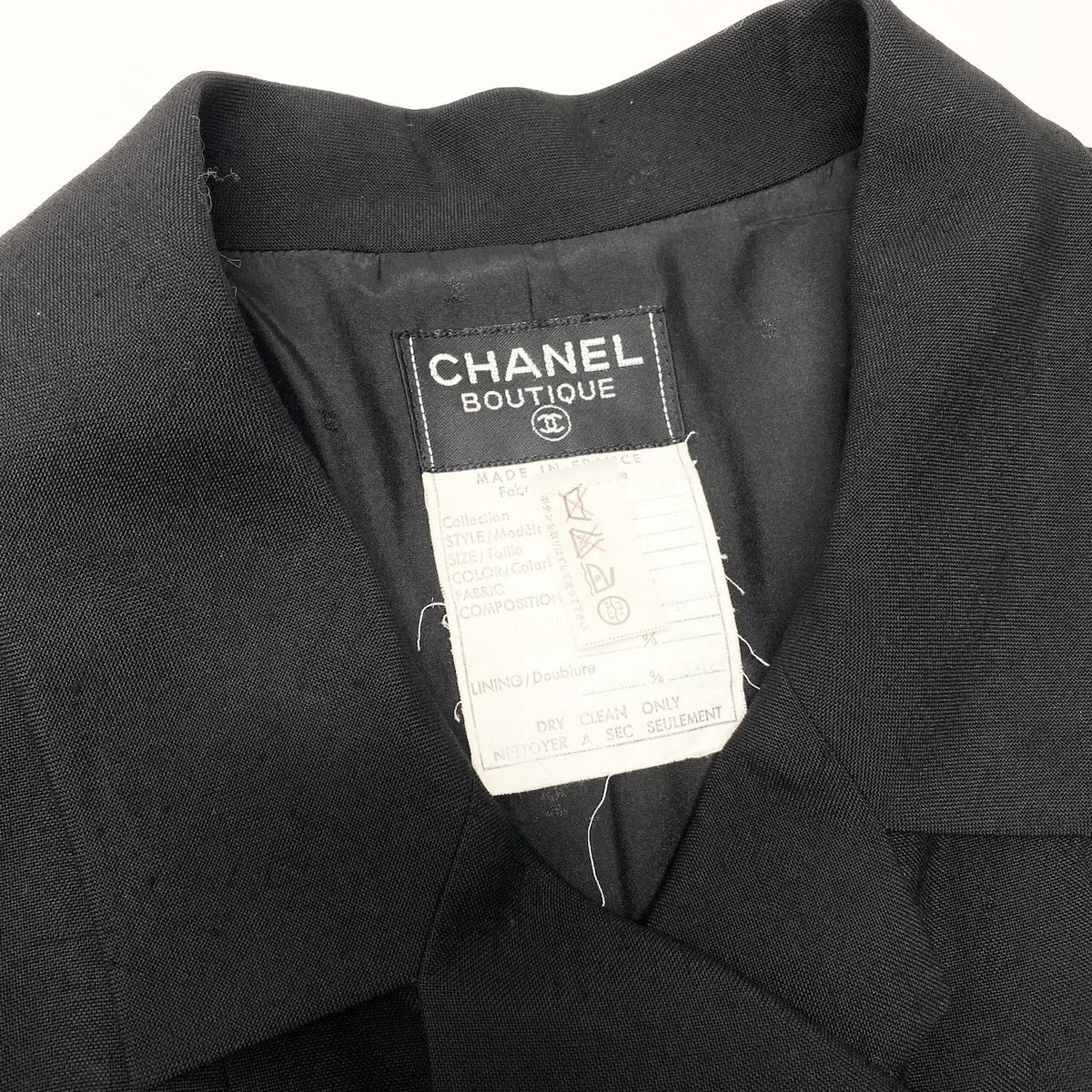 @C CHANEL 1990 VINTAGE Short Sleeve Dress Coco Mark Gold Button Black Size 42 Women Model 23079nu1