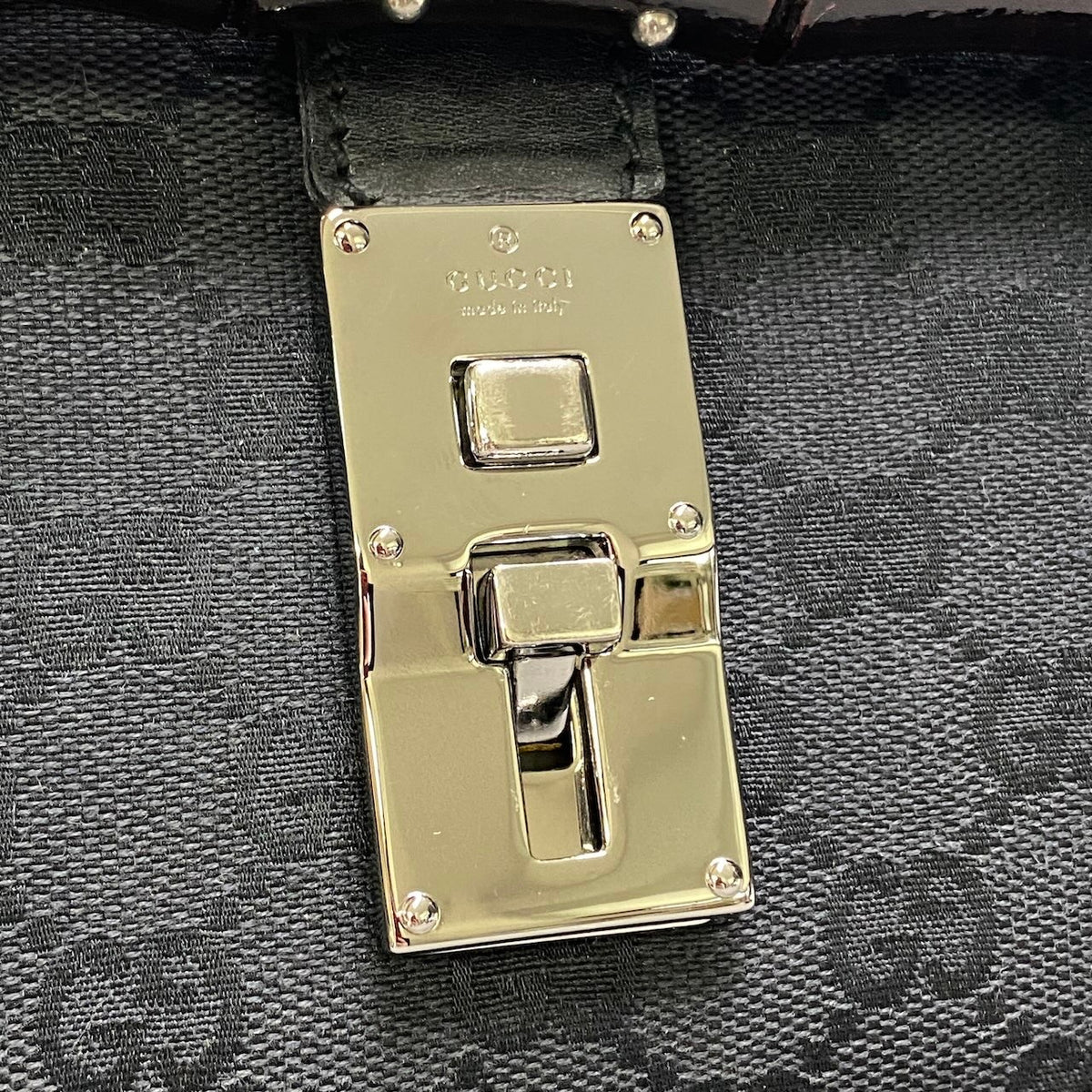 h29 GUCCI Tom Ford Era Studded Bamboo Bag Black Women'sta1