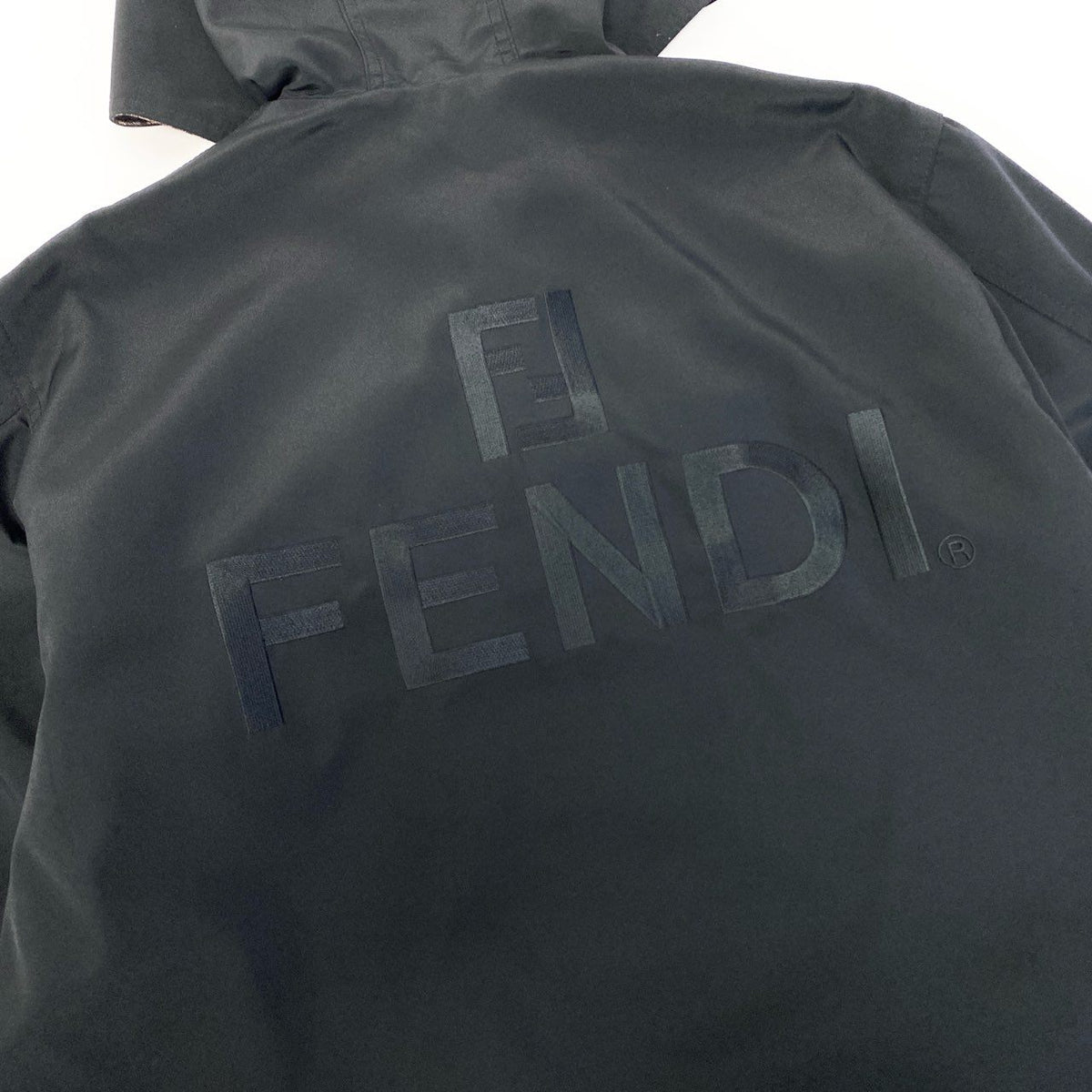 @ S Ib6 FENDI Logo Leopard Reversible Coat Brown Zip Up Unisexu02t