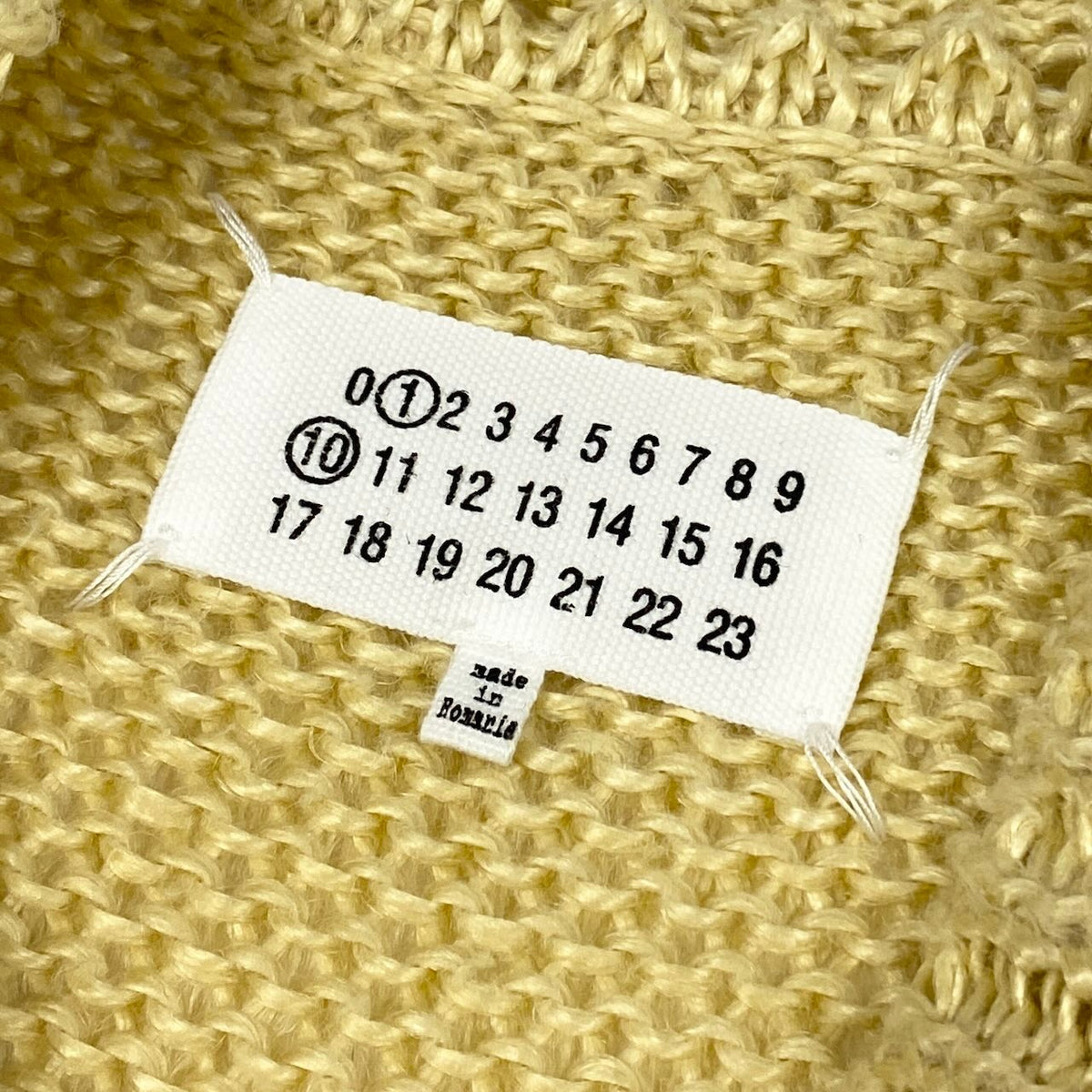 ＠ Md23 Maison Margiela Linen Sweater Oversized Brushed Knit Yellow Size S S50HL0007 Menso07t