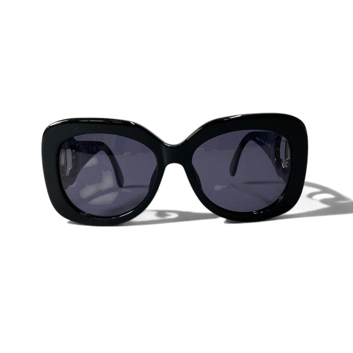 h12 CHANEL CC Logo Sunglasses Eyewear 05253 94305 Black Gold Women'sta1