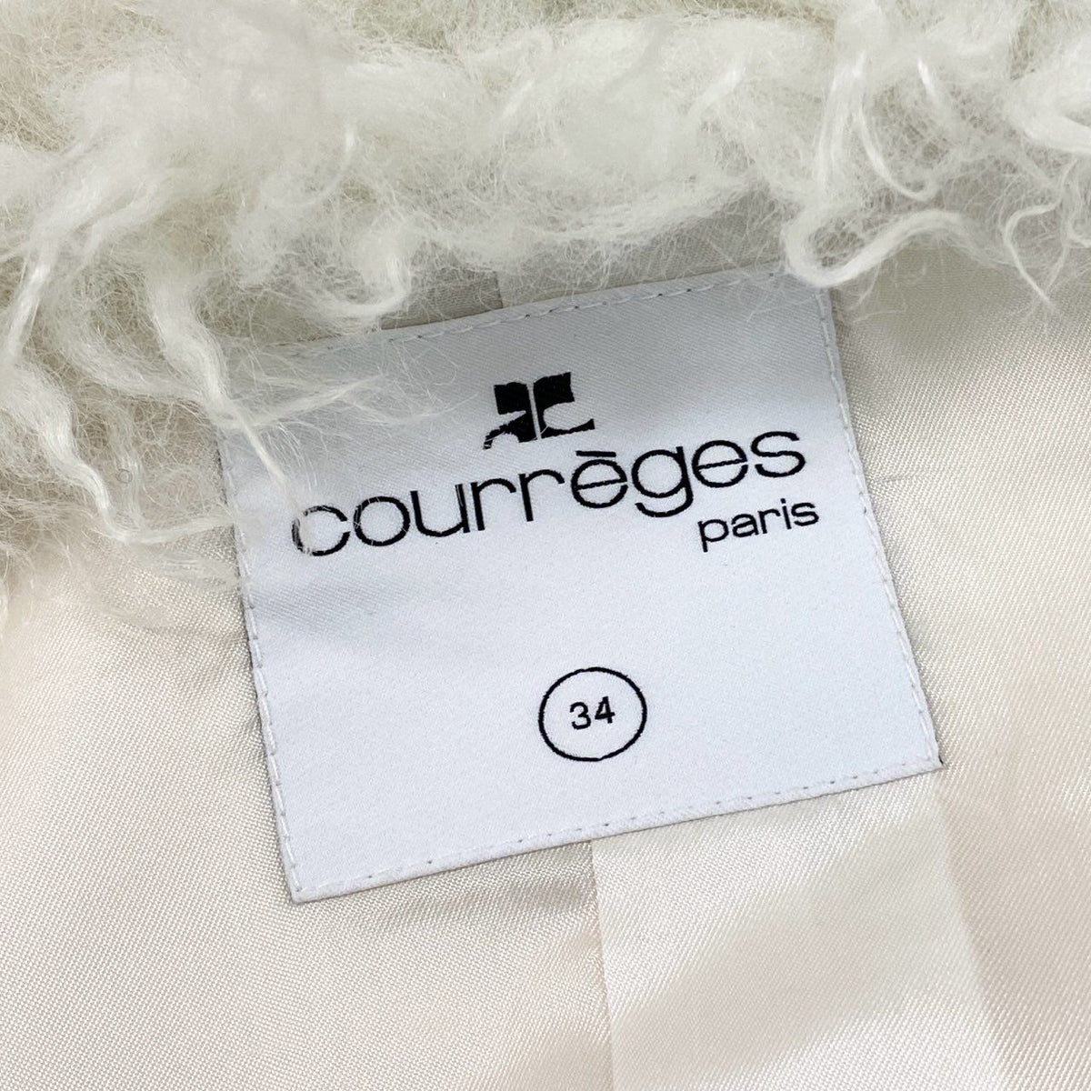 @ Ia15 COURREGES Karakul Lamb Fur Leather Jacket Off White Newk02i