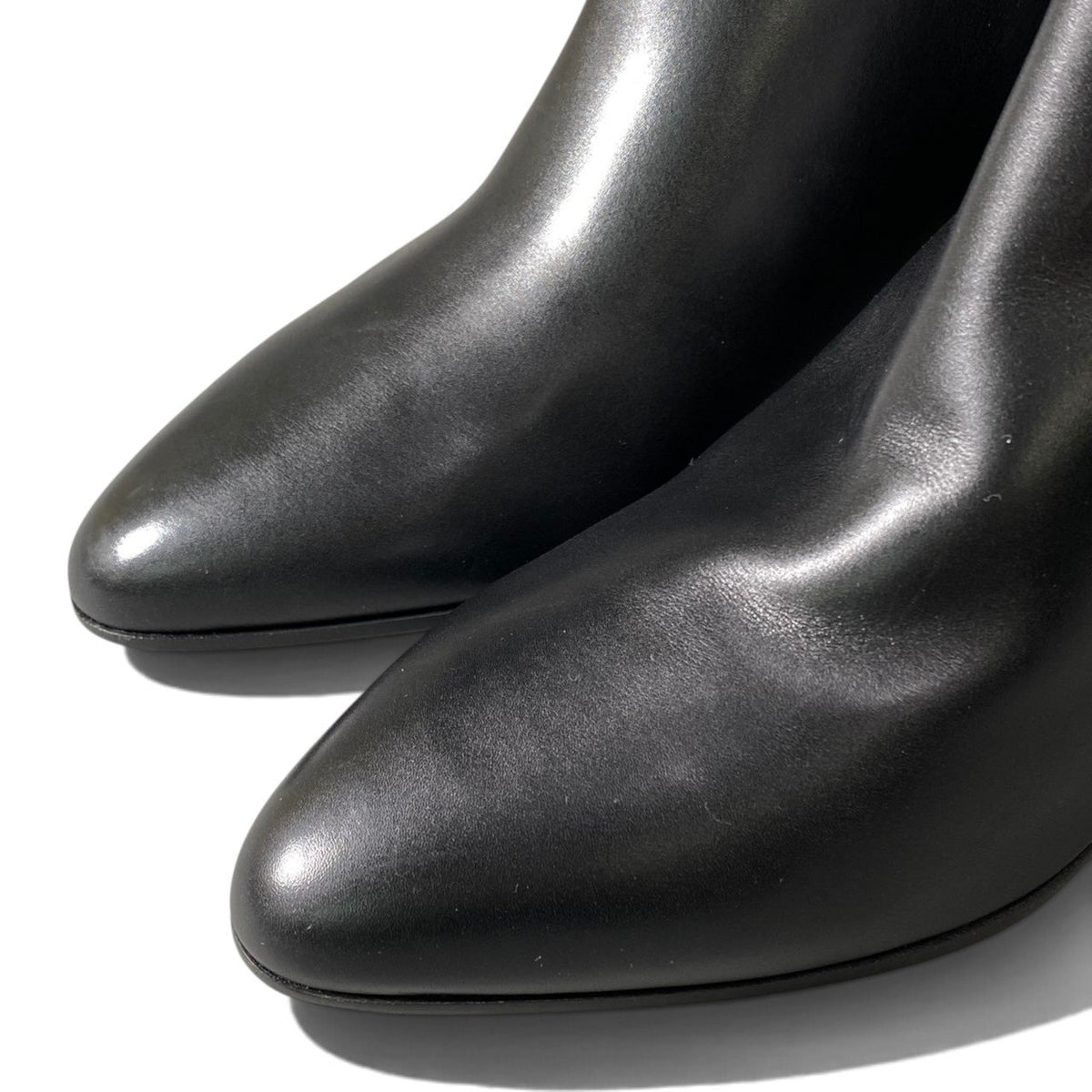 h12Louis Vuitton Donna Line Ankle Boots Black Leather Size 40 Women'sk02i