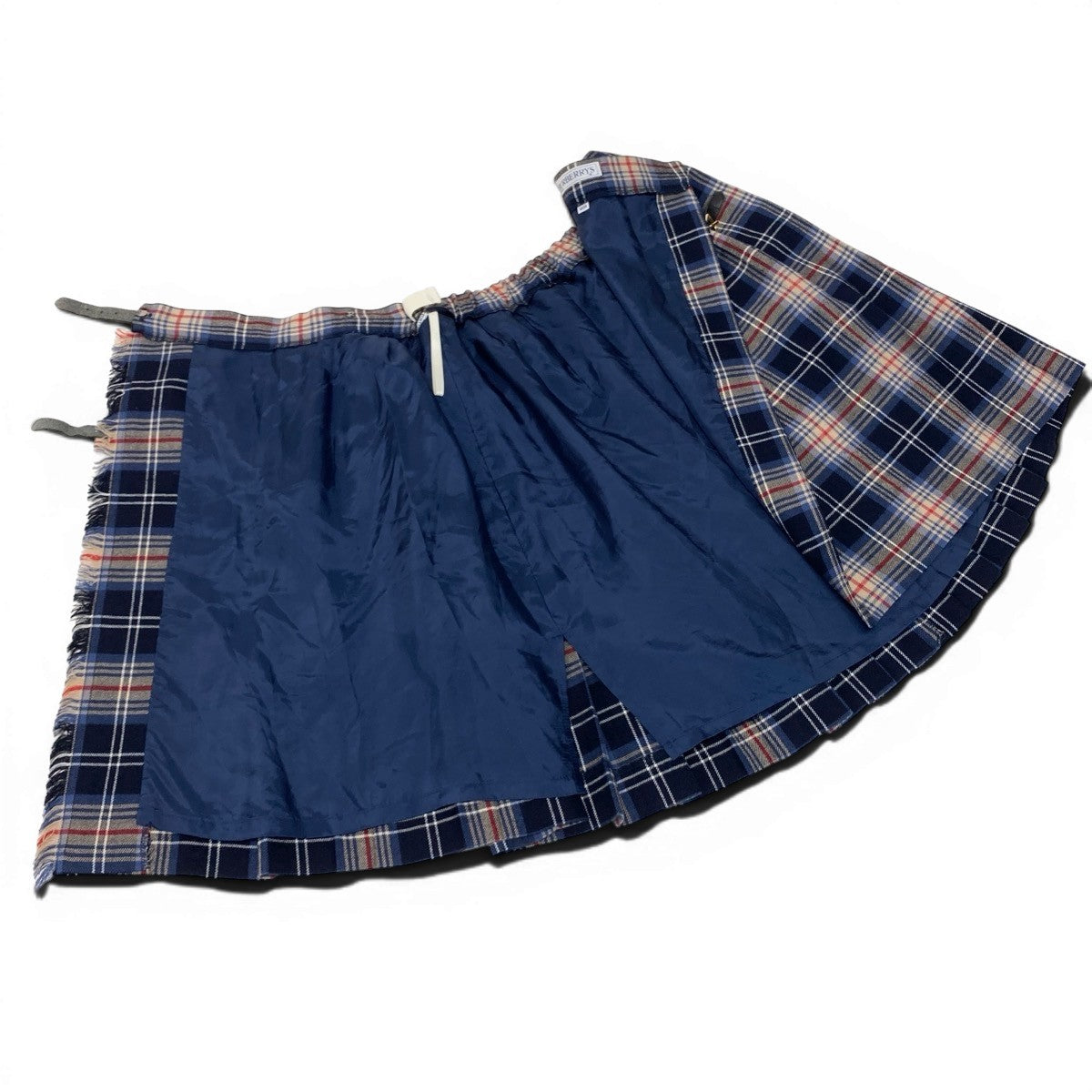 @D Ig9 BURBERRY バーバリー ラップスカート チェック柄 バックプリーツ サイズS/160 マルチカラー レディースo07t