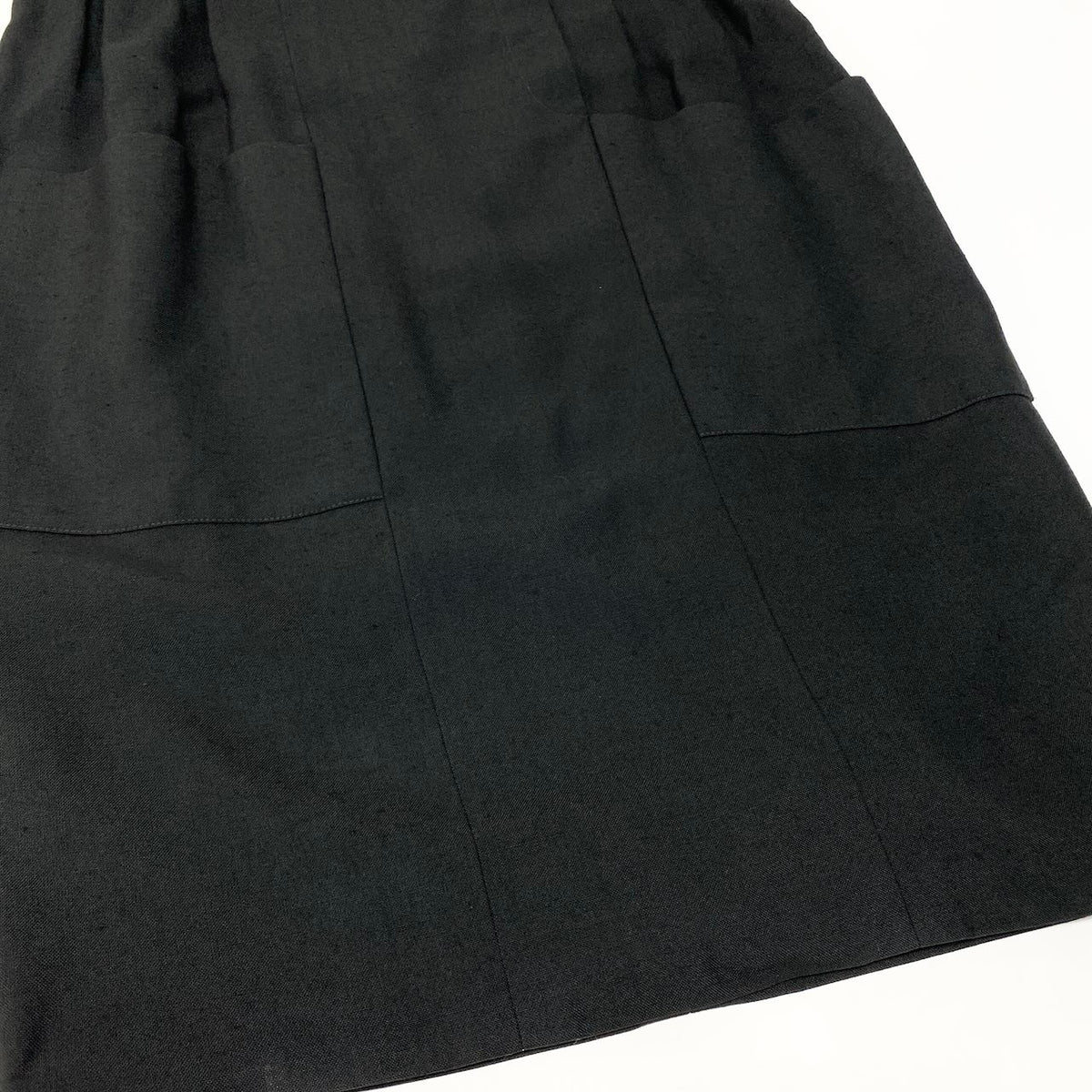 @C CHANEL 1990 VINTAGE Short Sleeve Dress Coco Mark Gold Button Black Size 42 Women Model 23079nu1