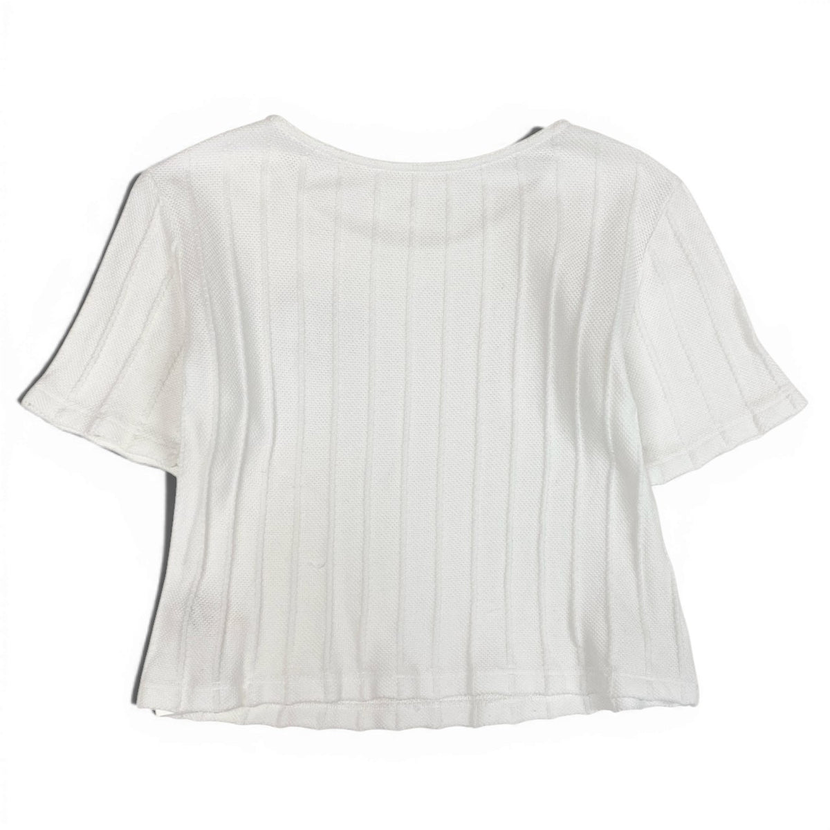 @ Ia23 Christian Dior White Short Sleeve Knit Top Emblem Embroidery Women's Mu02t