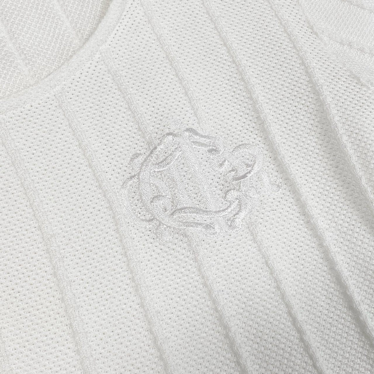 @ Ia23 Christian Dior White Short Sleeve Knit Top Emblem Embroidery Women's Mu02t