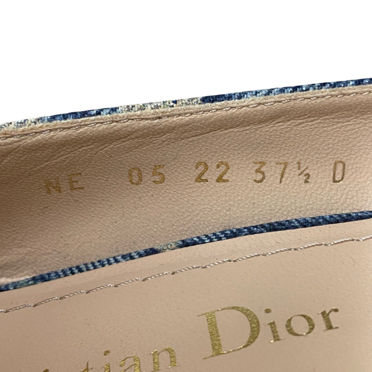 @ b17 DIOR IDYLLE Flower Print Denim Pumps 37.5 Blueta2