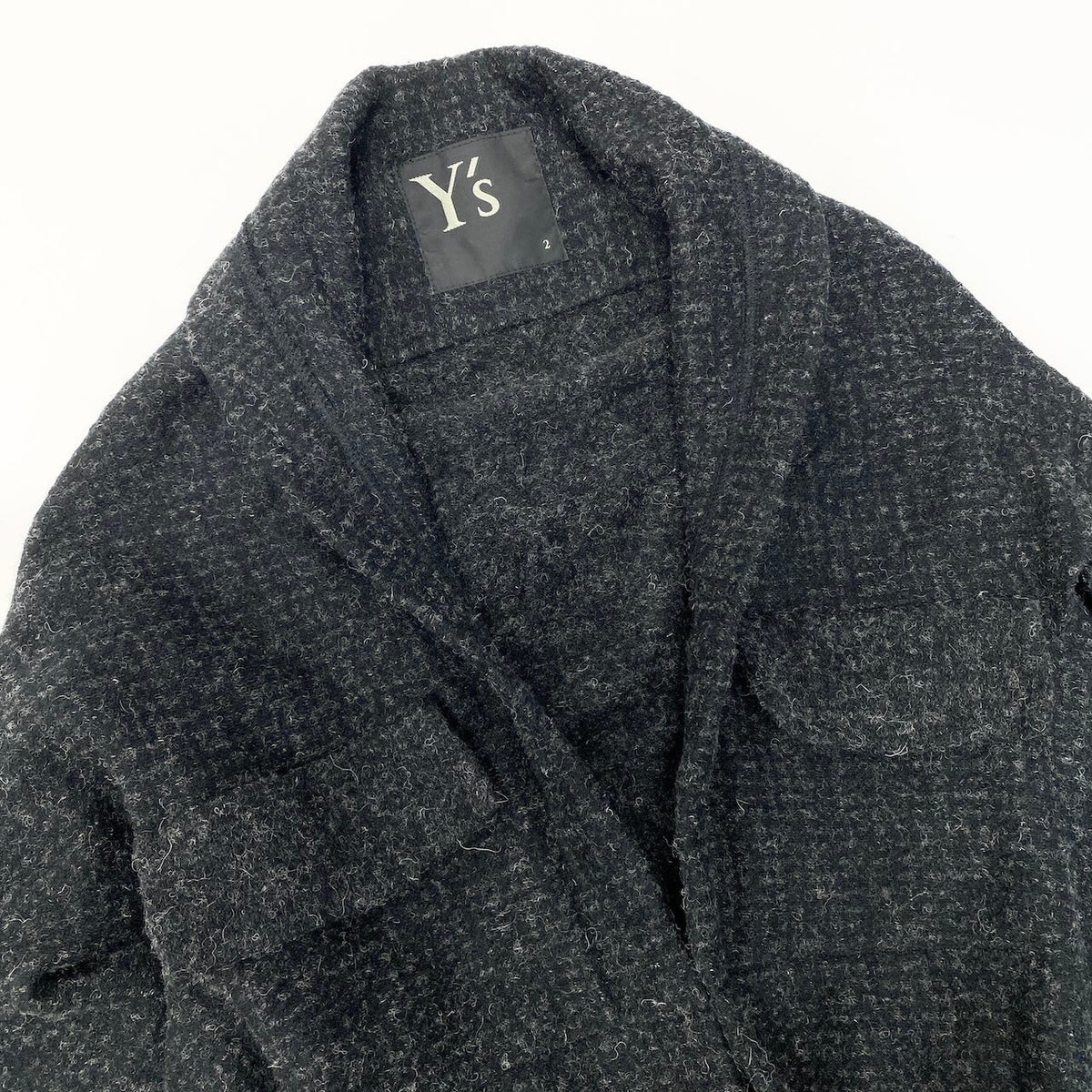 19e8Y's Yohji Yamamoto Asymmetrical Jacket, Cotton Wool Jacket, Outerwear, Made in Japanu02t