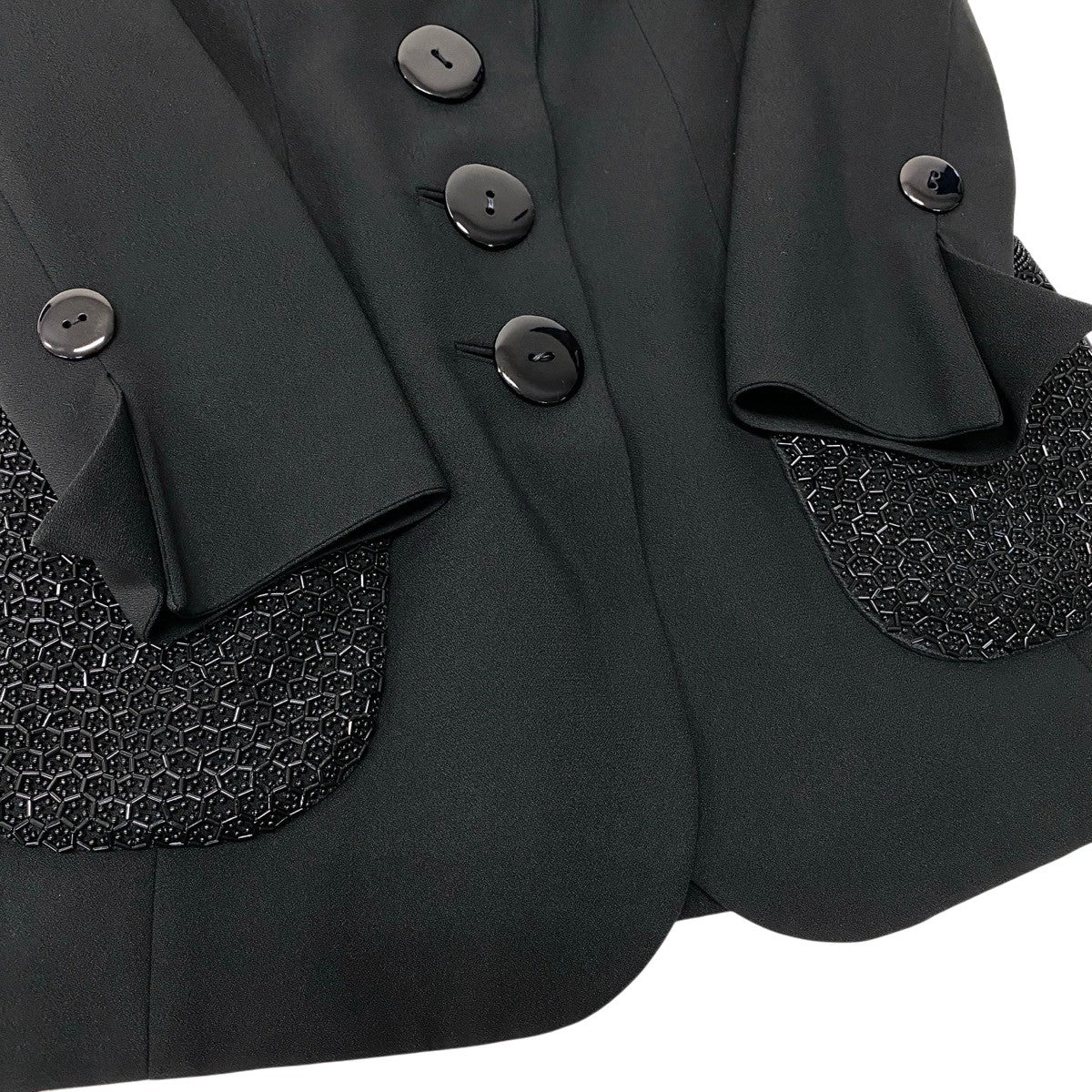 @L Eh10 Christian Dior Beaded Tailored Jacket Black Women’s Blazer Japan Vintage