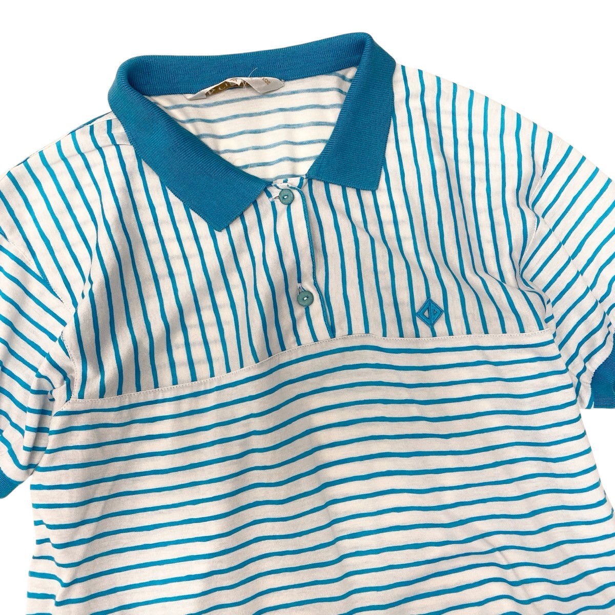 Eh10 Christian Dior SPORT Christian Dior Short-Sleeve Polo Shirt (CD Logo) – Size M – Blue/White – 100% Cotton – Women'so07t