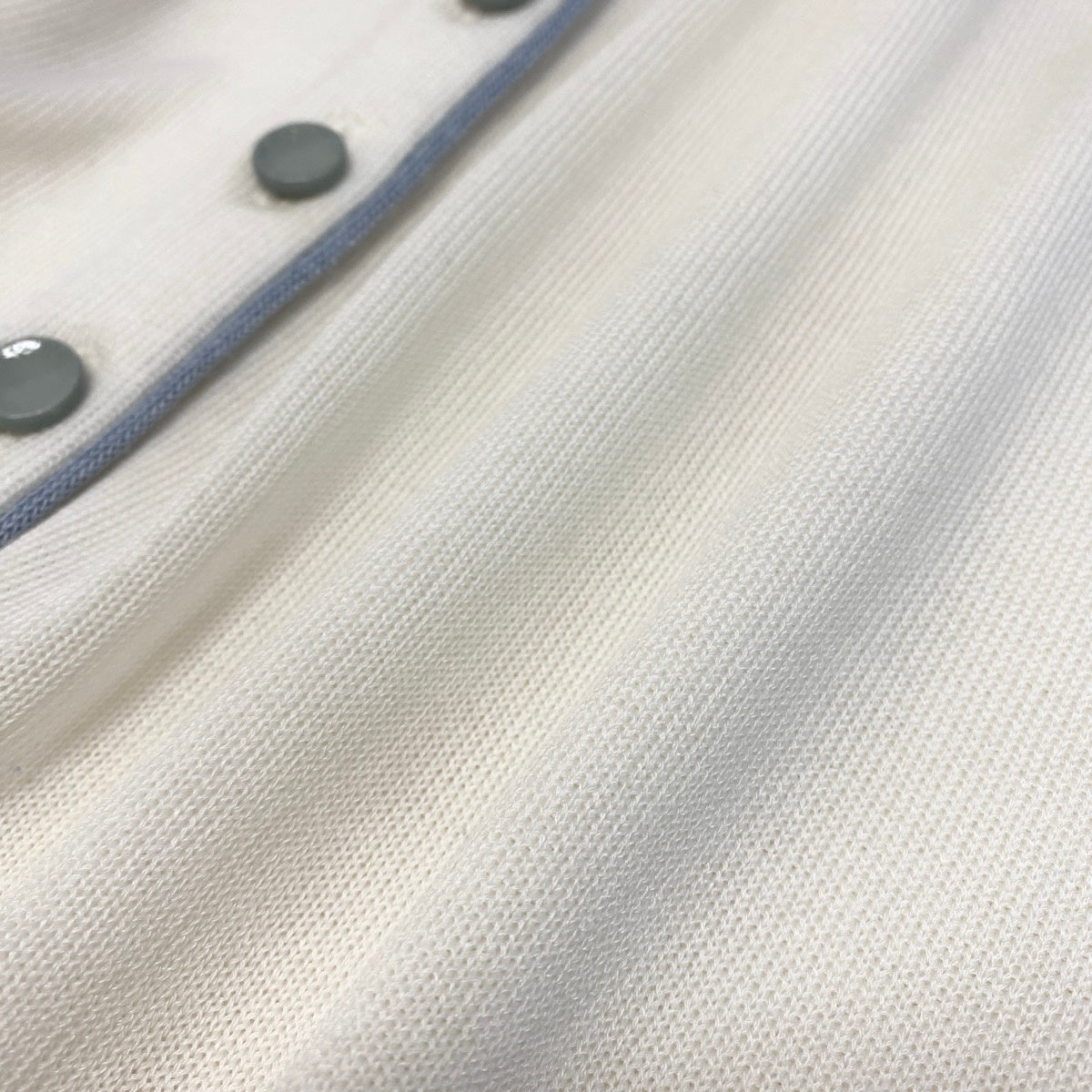 @H Eg8　Christian Dior CD Logo Bicolor Long Sleeve Knit Cardigan Size L White Women o07t