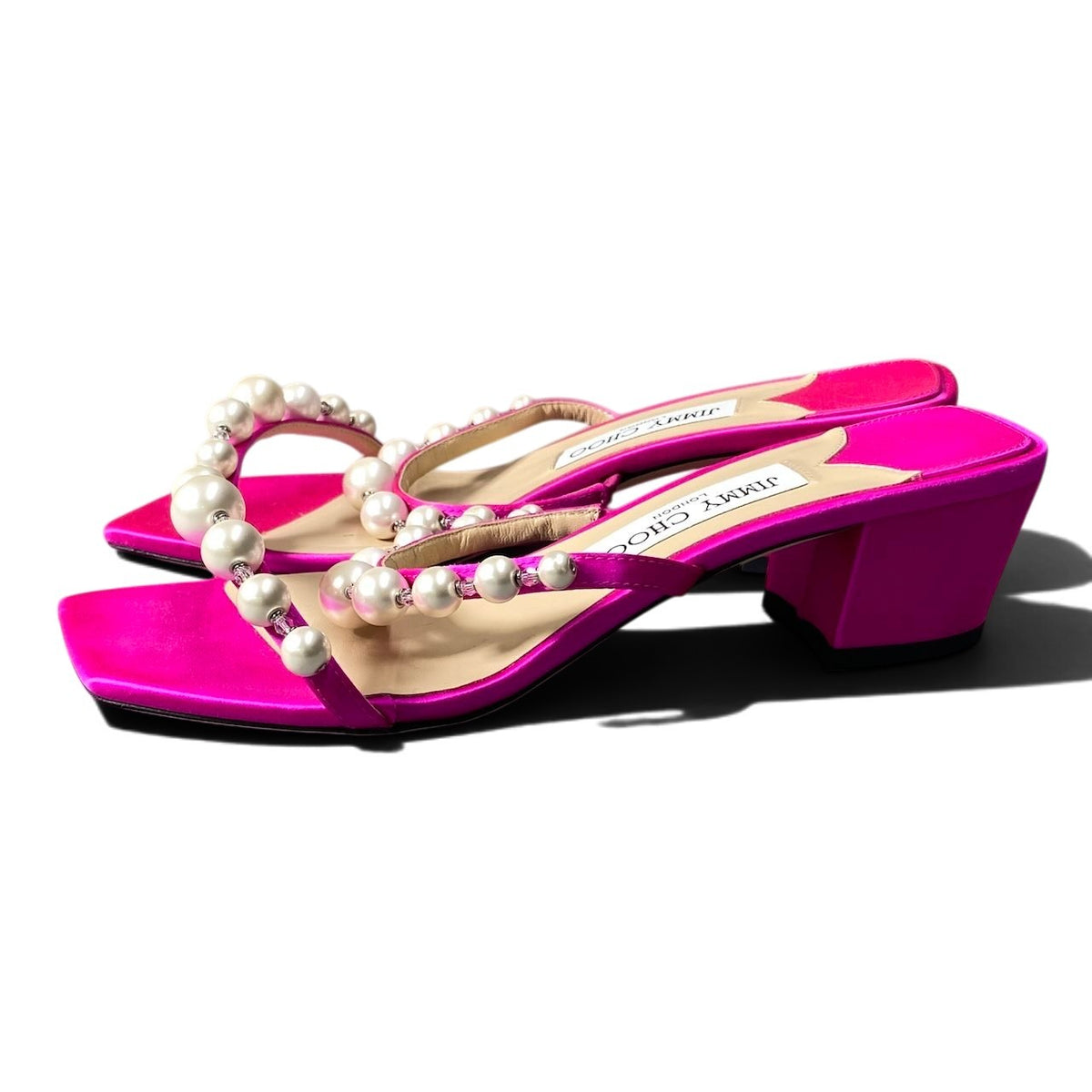 h10 JIMMY CHOO Amara 45 Pearl Sandals Made in Italy Size 36k02i