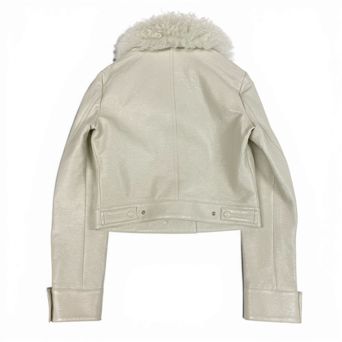 @ Ia15 COURREGES Karakul Lamb Fur Leather Jacket Off White Newk02i