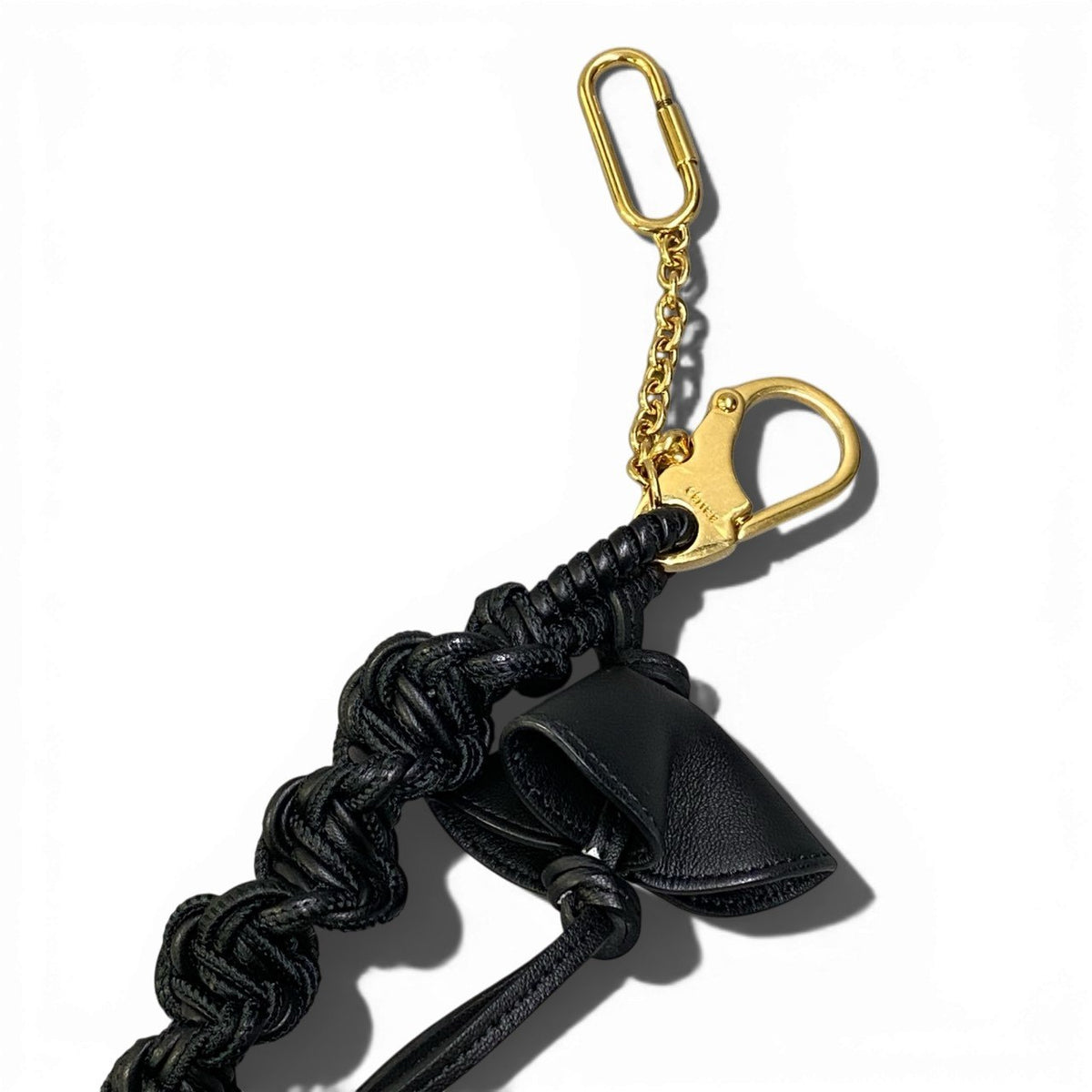 @ b16 CELINE Phoebe Era Leather Bag Charm Black Keychainta1