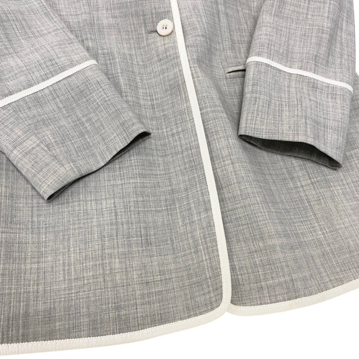 K Eh10Salvatore Ferragamo Tailored Jacket Coat Light Gray Women’s Italy Luxury