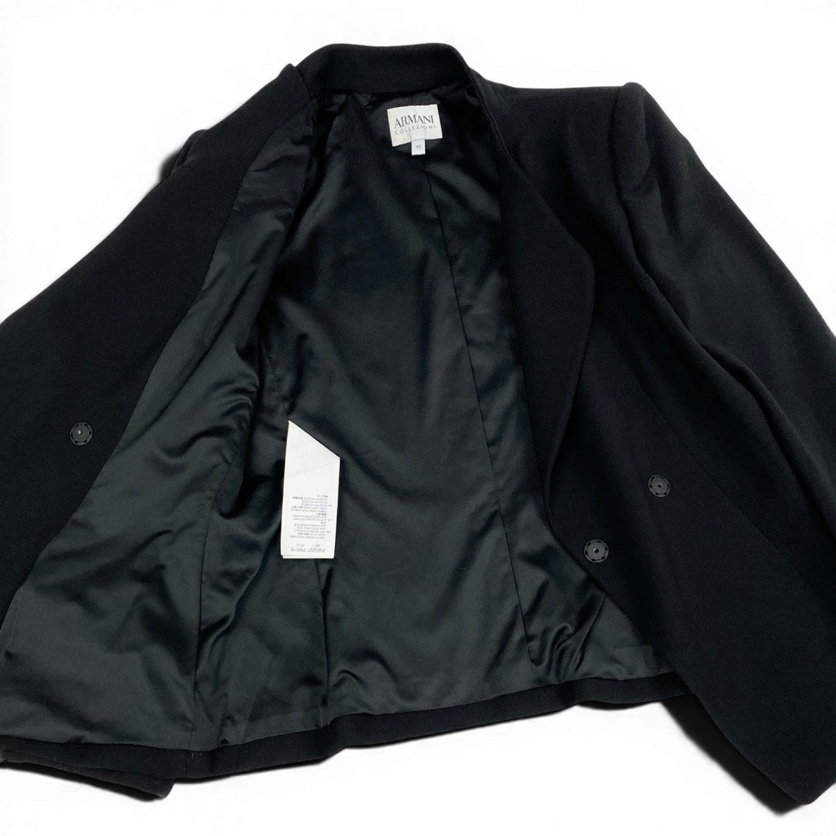 I Ef27ARMANI COLLEZIONI Snap Button Tailored Jacket Black Size 42 Italy Womeno07t
