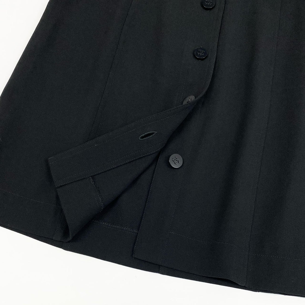 ＠ Ca15 CHANEL 1991 Jacket Pants Suit Set 36 Black P11193ta1