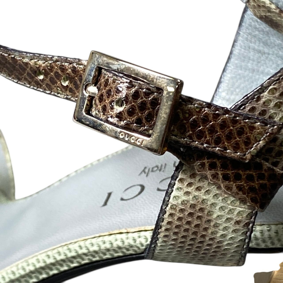 h12GUCCI Tom Ford Era Python Heel Sandals Size 36 Women'sk02i
