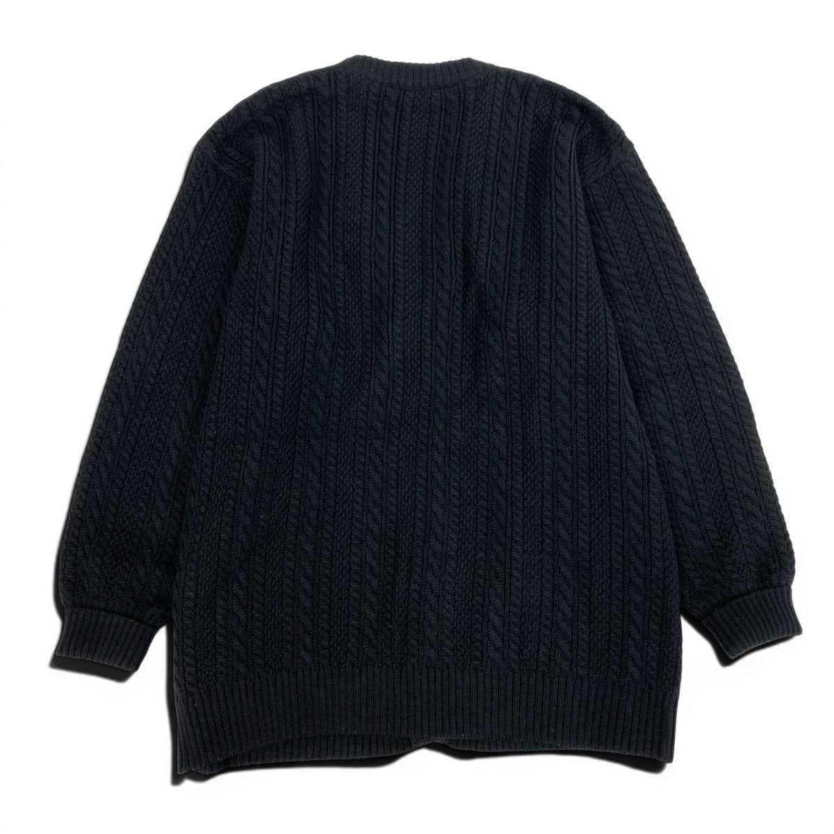 46f11 CELINE Vintage Knit Cardigan, Cable Knit, Gold Buttons, Size 42u02t
