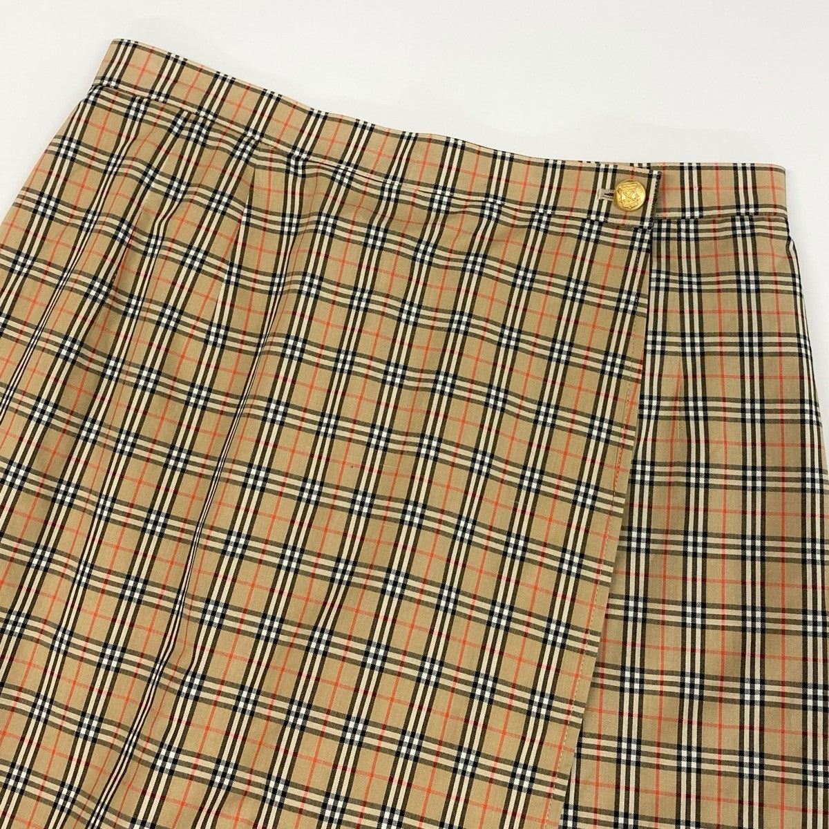 Ih6 Burberrys Burberrys Nova Check Shorts Skort Gold Button Brown 11AR Women'so07t